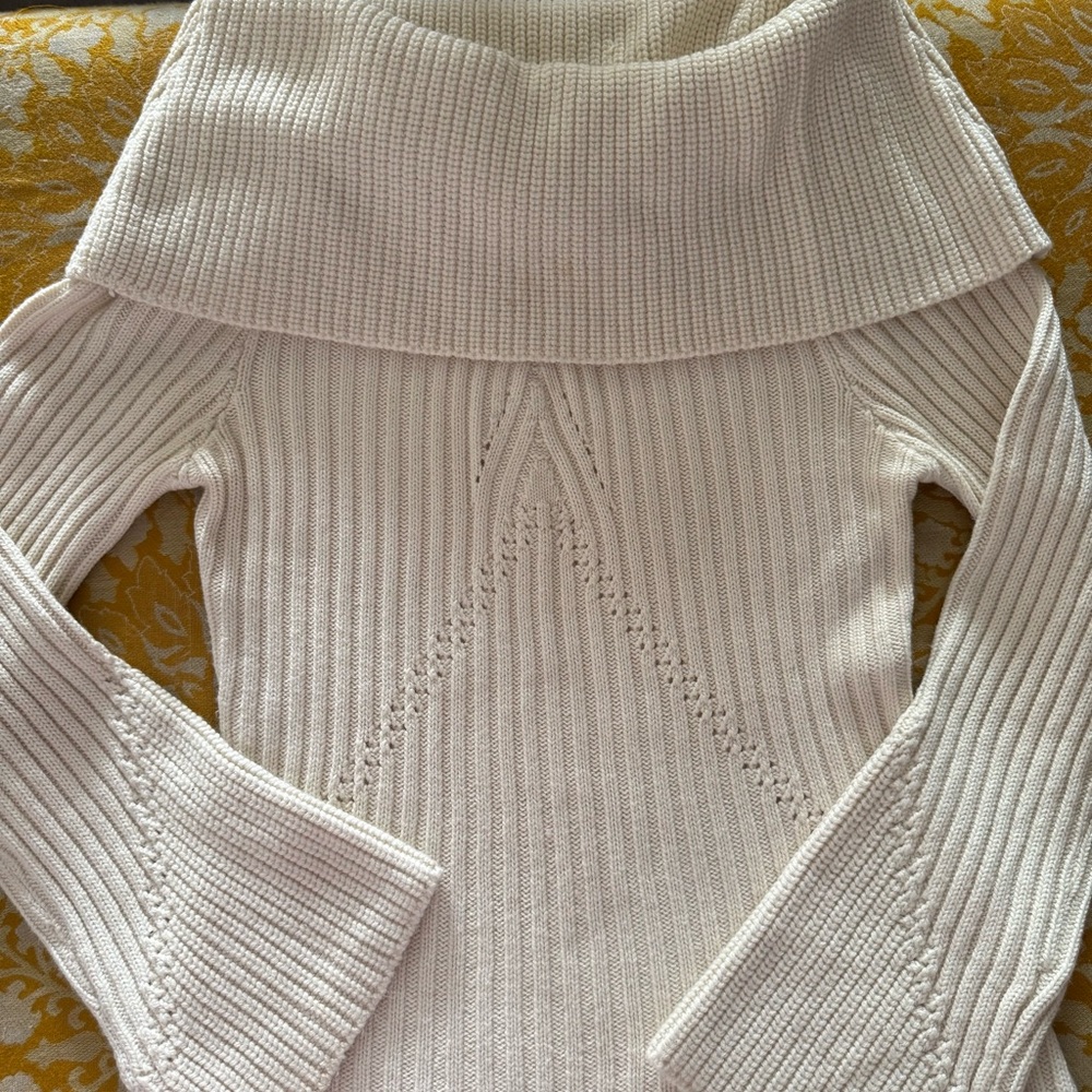 Arden B Cream Cowl Neck Sweater